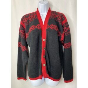 Vintage ARROW Ski Lodge Men's Cardigan Sweater Size Medium Christmas Grandpa